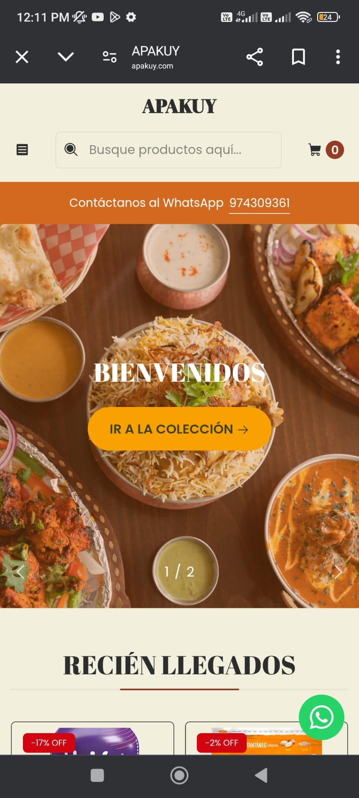Captura de la página web de Apakuy